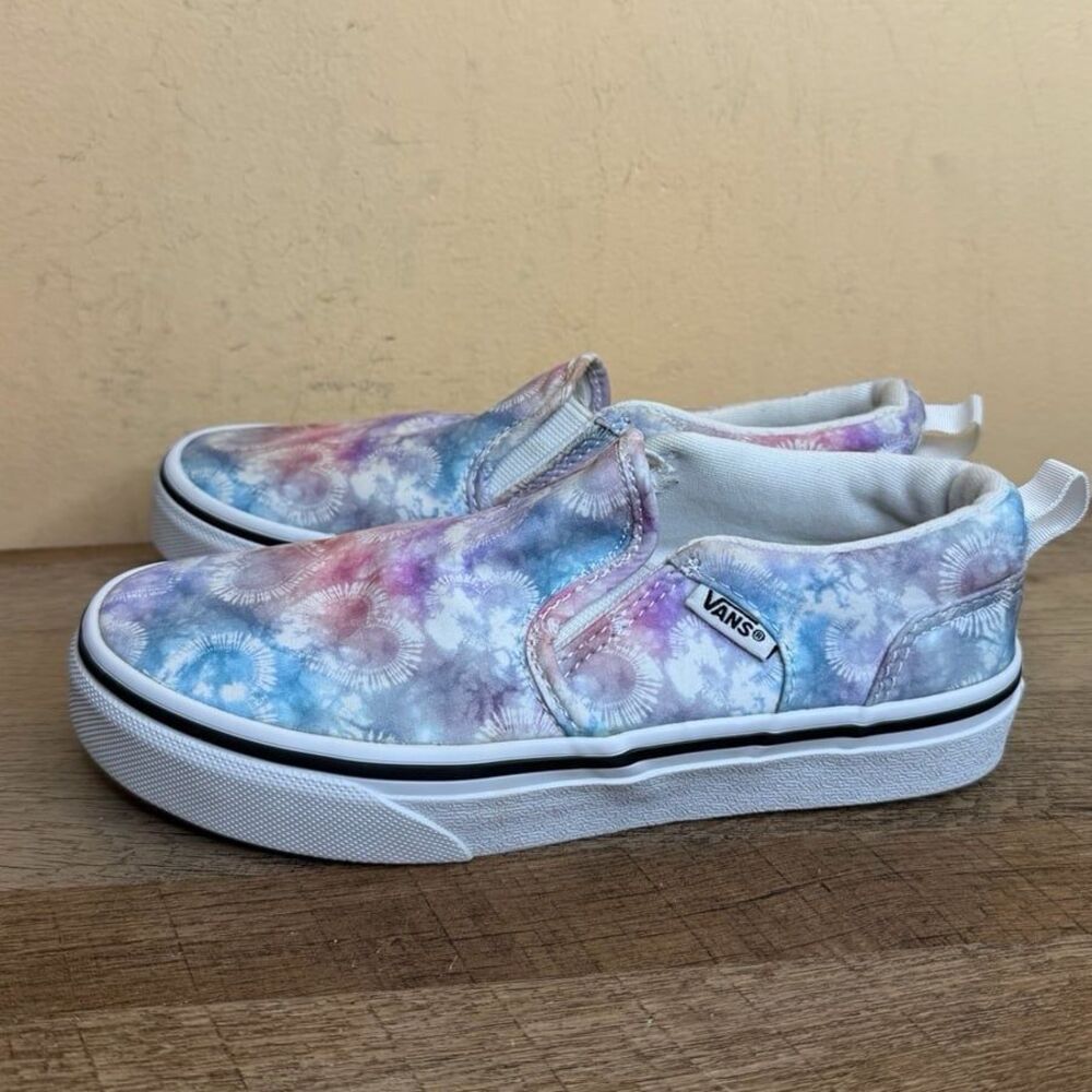 Kids Vans Asher Tie Dye Slip On shoes - Size 1 missy girls